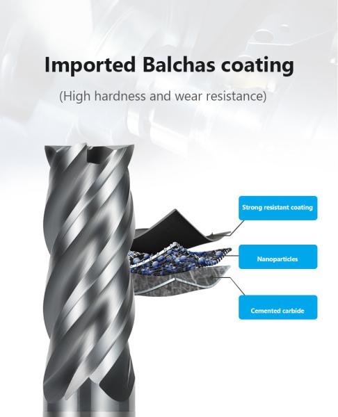 4 Flautas Moinhos de extremos personalizados para peças de trabalho Aço carbono Aço ligado Carburo