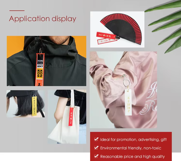 Logotipo promocional personalizado en blanco Anime lindo 3D de dos lados Tejido de tela bordado llave Jet Tag llavero