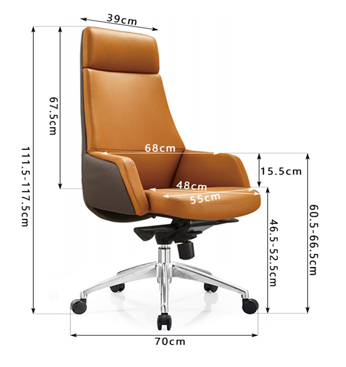 Luxury Office High Back PU Leather Chair Swivel For CEO
