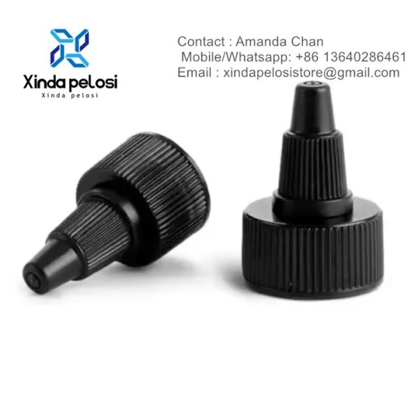 Custom BPA FREE Black Twist Top Dispensing Lids para garrafas para compressão à venda