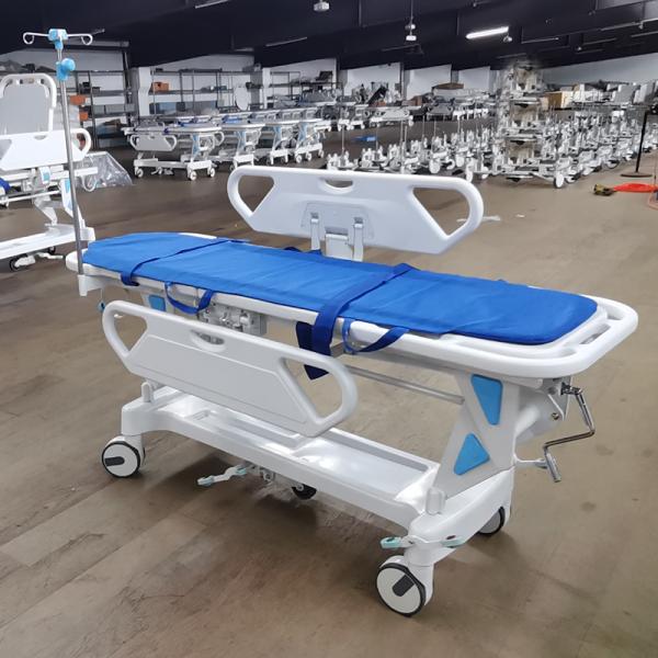 Manual Patient Transfer Stretcher Heavy-Duty Medical Transport Trolley