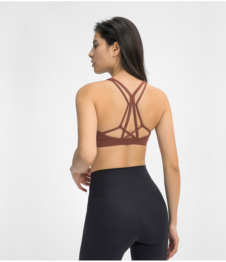 Бюстгальтер спорт противоударных женщин собрал влагу Wicking без стального кольца