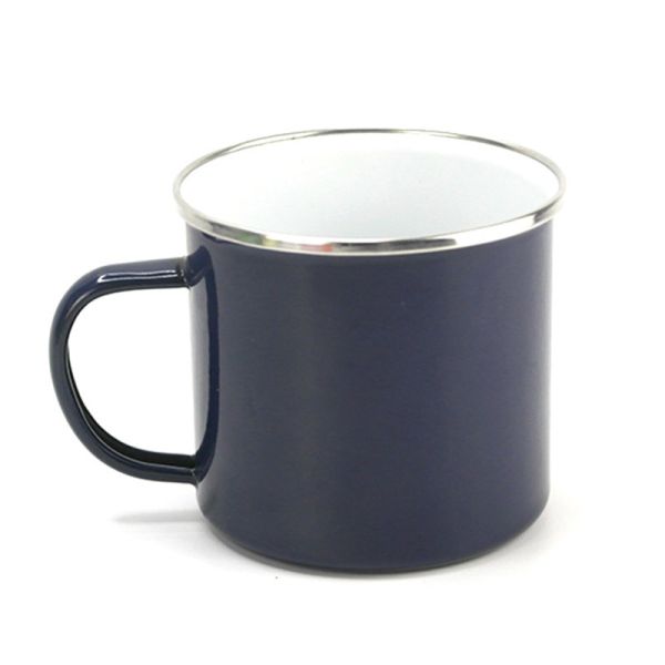Sublimation Outdoor Camping Enamel Coffee Mug 11oz 350ml Stainless Silver Rim Christmas Gifts