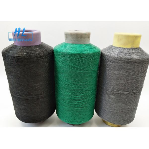 Черная пряжа стеклоткани серого цвета покрытая ПВК для сплетя сетки от комаров стеклоткани