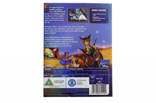 Aladdin 2：The Return Of Jafar carton dvd Movie disney movie for children uk region 2