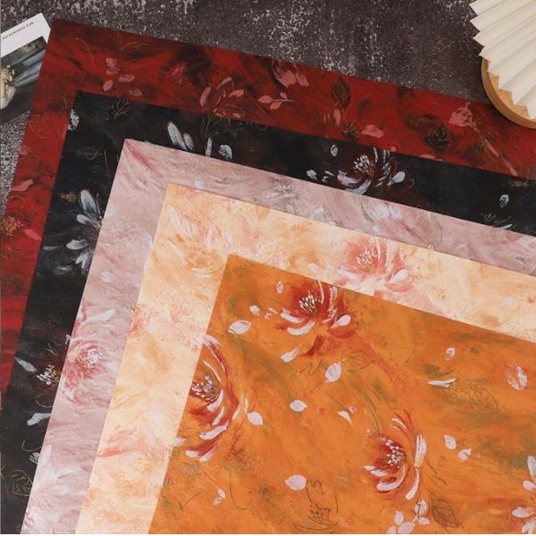 Wholesale of oil painting series flower wrapping paper, thickened waterproof, popular art paper, flower shop materials, flower art splendor paper