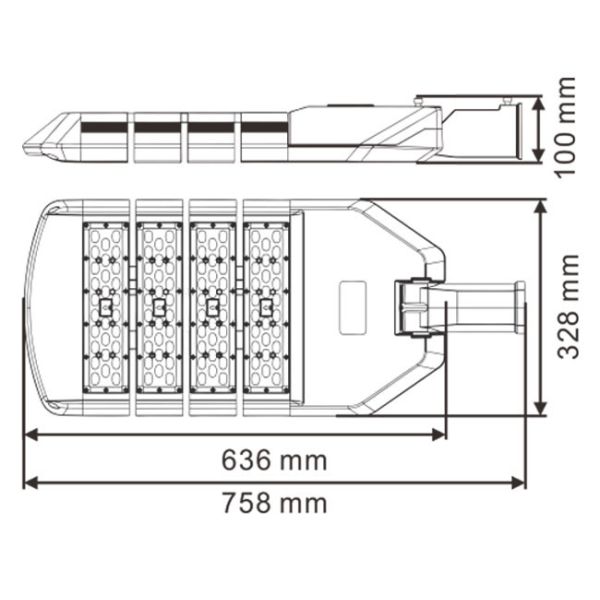200 Watt High Power LED Street Light 50000H Lifespan Heavy Duty Die Cast Aluminum
