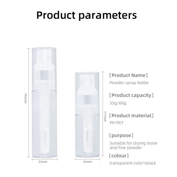 Волос 35ml и 60ml бутылки пластикового порошка бутылка порошка распыляя для женщин & людей VOLUMIZING ПУДРИТ УПАКОВЫВАЯ БУТЫЛКУ
