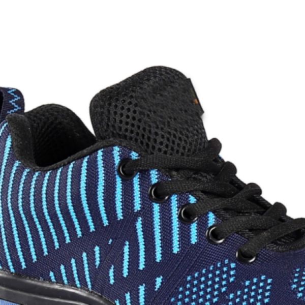 Metal Eyelets Low Cut Slip On Work Boots Fly Knit Fabric Unisex Rubber Sole Work Boots K2