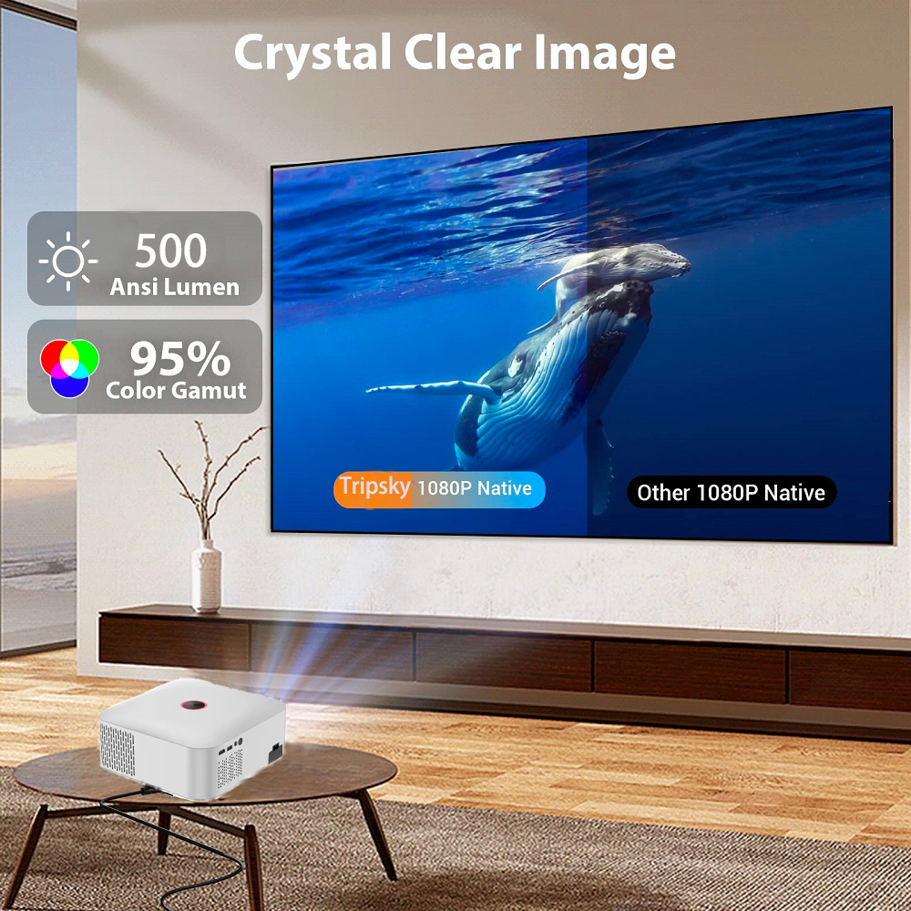 Практический умный проектор 4K 1080x1920, 15000 лумен LED мини проектор HD