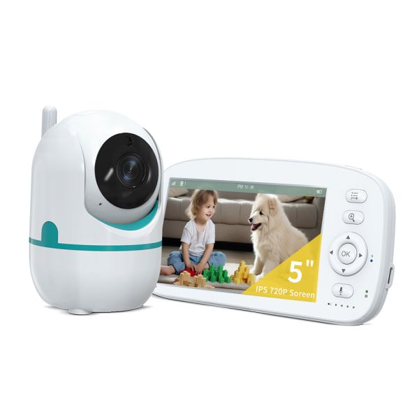 HD Baby Monitor with X2x4 Zoom DC 5V 2A Power Supply and Split Screen for Multi-Camera Monitoring