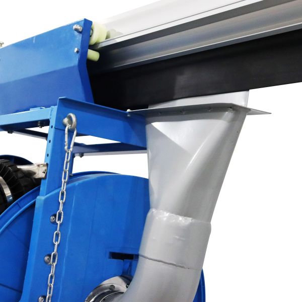 Semi Auto Portable Rail Trolley Retractable Rail Mounted Trolley For Vehicle Fume Extraction