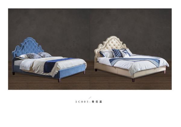 unique America style fabric soft bed furniture China factory