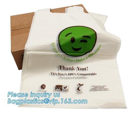 Manufacture Promotional Eco-Friendly Custom Plastic Drawstring Kitchen Trash Bags, Biodegradable PLA Plastic Food Bag