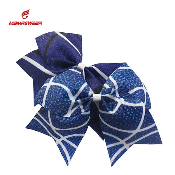 Popular Ponytail Sublimation High School Cheer Bows With Clips Ribbon