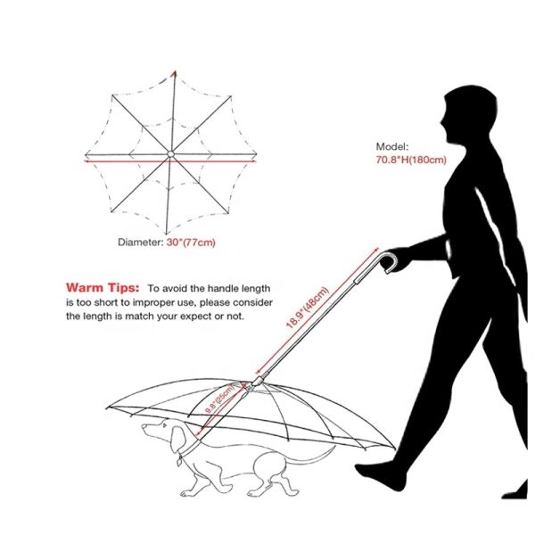 Custom Foldable Waterproof White Transparent Pet Plastic Umbrella with Aluminum Handle