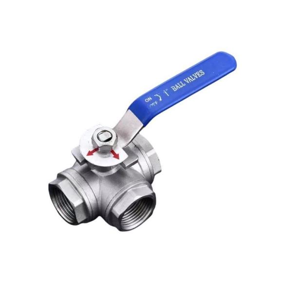 1/2-4 Three Way Stainless Steel Floating Ball Valve T Type