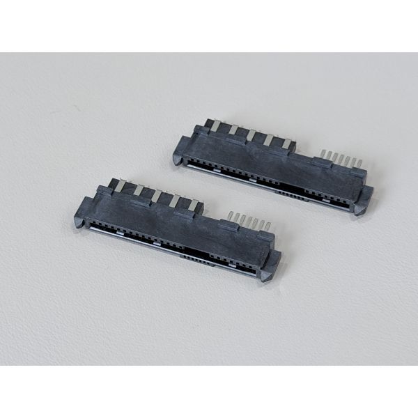 SAS 29P Female PCB Connector with Positioning Peg, Ni/Au/Sn Plated Terminals, 1.27mm Pitch Electronic Terminal Connector for Customization in Server & Automotive Applications
