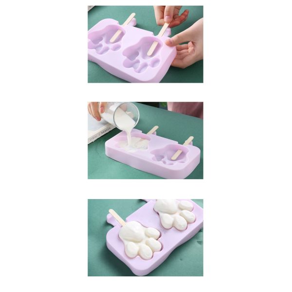 BPA Free Customized Design Silicon Ice Cream Popsicle Mold Making with Stick