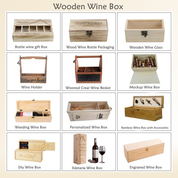 Custom Wooden Crate Gift Boxes with Sliding Lid and Stamping Printing Handling