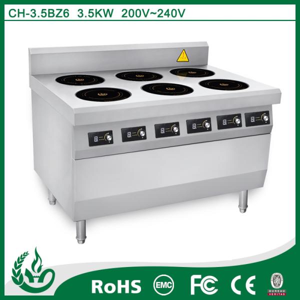 Custom Freestanding Multi Burner Induction Stove , 3500W 6 Burner Range Cooker