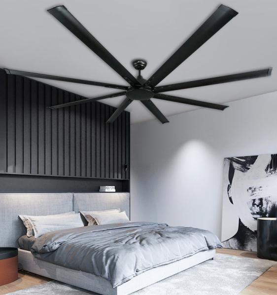 1stshine 64/84/100 Inch DC Motor 6 Blades Ceiling Fan Light Branco/Negro/OEM com 10-