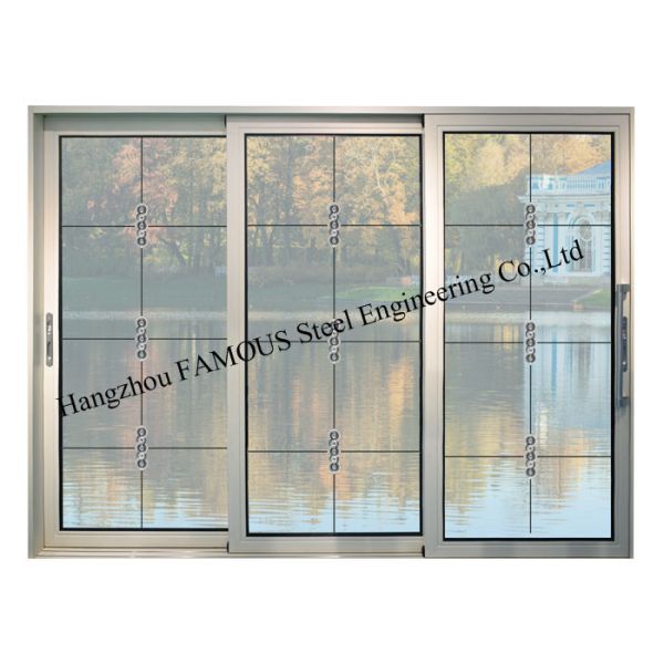120 Series Aluminum Frame Three Track 6MM+12A+6MM Glass Sliding Door