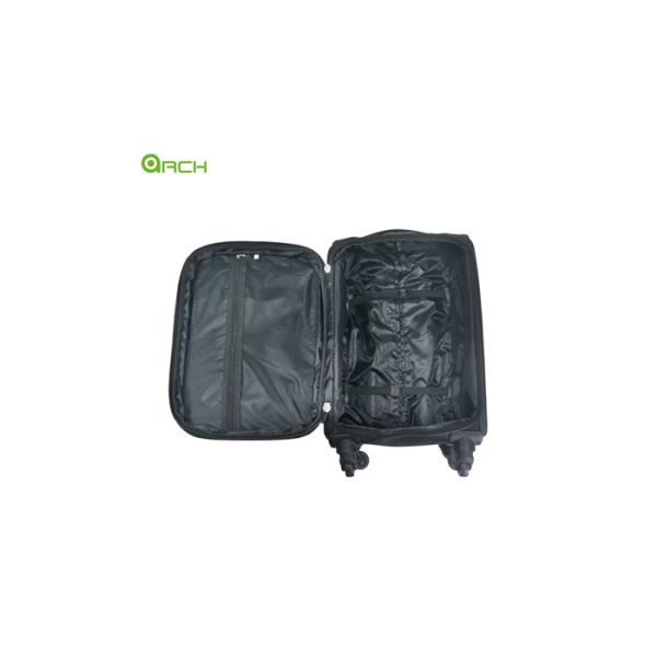 Trolley Travel Suitcase with Two Front Pockets and Spinner Wheels