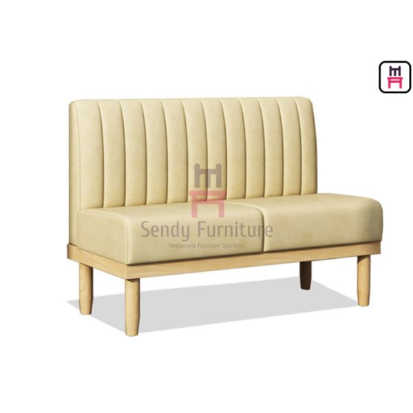 Cabine de restaurant en bois massif 1.2cbm 4ft PU tapissé d'allocation des