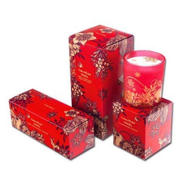 wedding favor red candle box  Valentine's Day candle packaging paper box