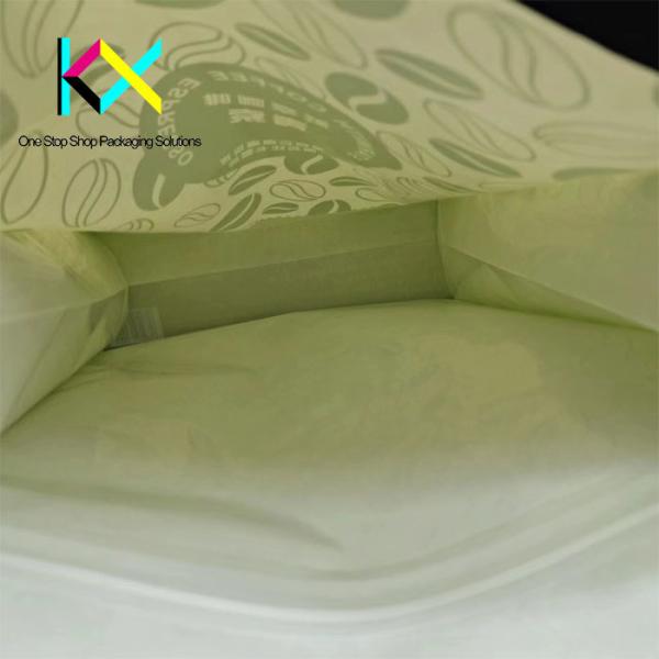 CTP Printing Kraft Paper PLA Biodegradable Coffee Bags With Valve And Zipper