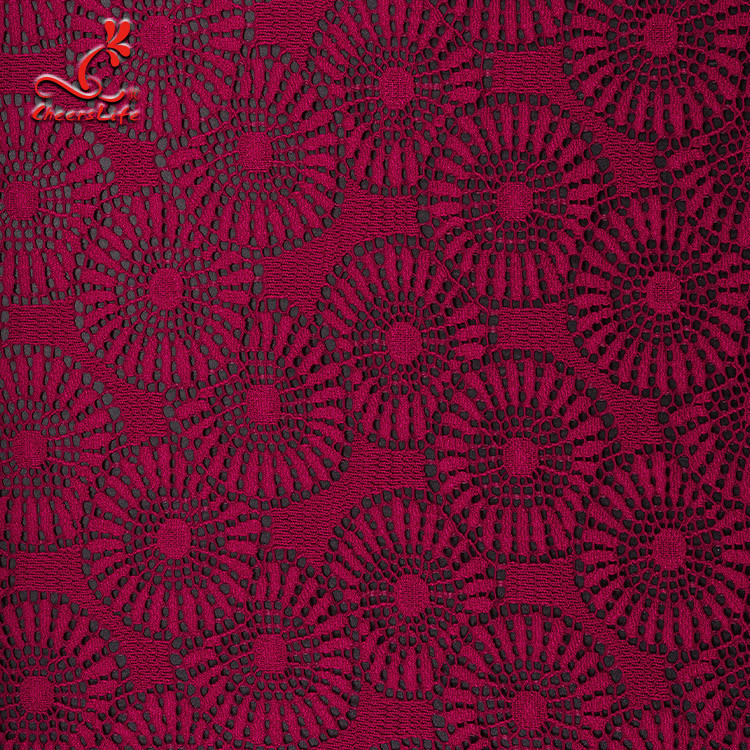 Ткань шнурка ткани шнурка вина моды высококачественная красная для одежды