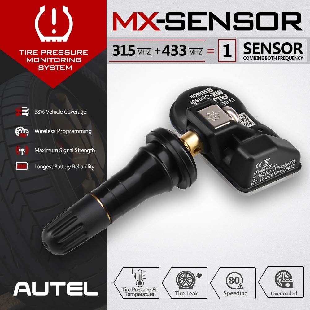 Autel MX Sensor 315MHz+433MHz 2 в 1 Универсальный программируемый датчик TPMS
