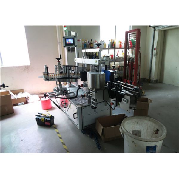 Plastic / Glass Bottle Double Side Labeling Machine , Square Bottle Labeler