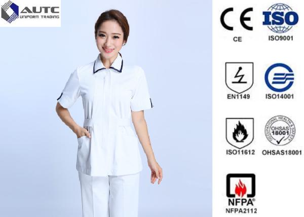 Limpeza fácil feita malha do punho do pescoço da roupa do algodão elástico redondo médico descartável