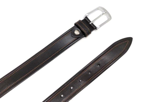 Orginal Male Leather Dress Belt 3.5cm Width Single Prong Buckle Corrosion Resistance