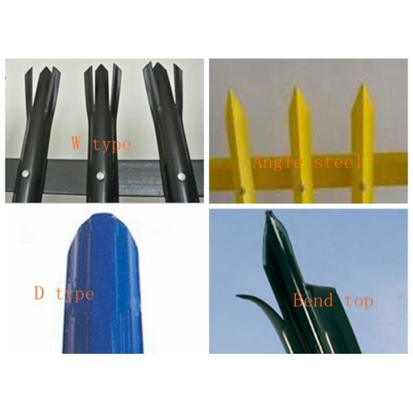 Colorful Triple Pointed Palisade Steel Security Fencing Anti Theft With Low Carbon Steel