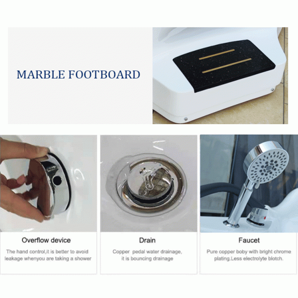 2 синее стекло ванны 1560mm SPA водоворота гидролечения человека на открытом воздухе