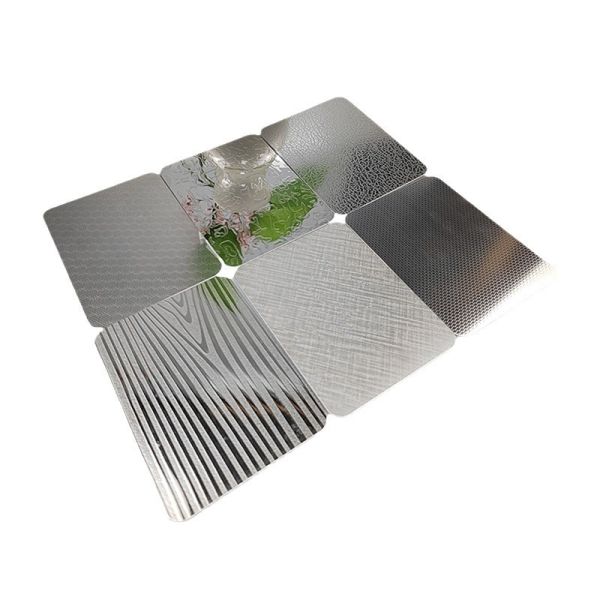 Lámina de acero inoxidable grabada personalizable para encimeras de bar comerciales