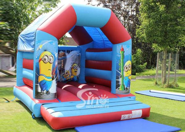 Outdoor Kids Inflatable Bouncing Castle Minion Bounce House , 0.55mm PVC Tarpaulin
