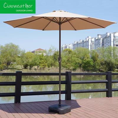Cadre en aluminium Loisirs jardin en plein air Patio Plage parapluie Canopy avec pôle du milieu