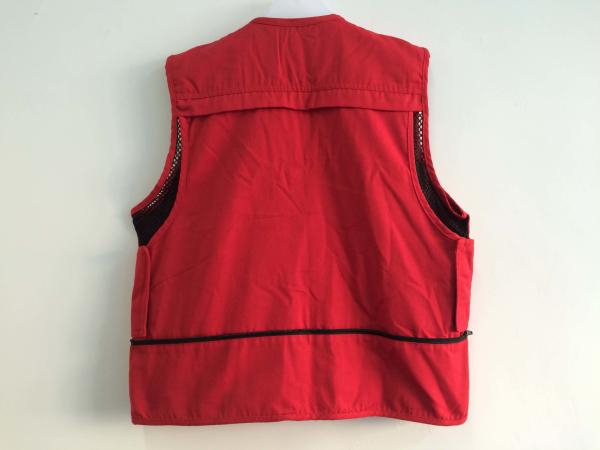 vest, photography vest, mens vest 005 in T/C 65/35 fabric, red color, fishing vest, casual vest