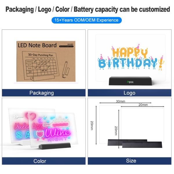 Factory Direct Hot Sale Customizable 20x30cm USB Rechargeable Night Light LED Light Pad