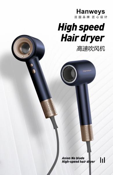 Hair Dryer 110000 RPM High Speed Brushless Motor Negative Ionic Blow Dryer For Fast Drying 1800W