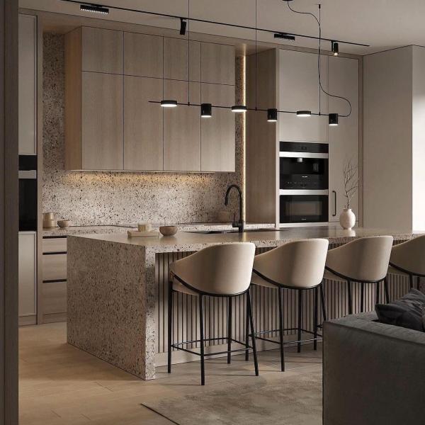 Fournisseur d'armoires de cuisine Design MDF Modulaire Moderne Meubles en bois Armoire de cuisine