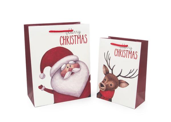 O presente engraçado luxuoso do Natal ensaca a impressão elegante da tela da aparência