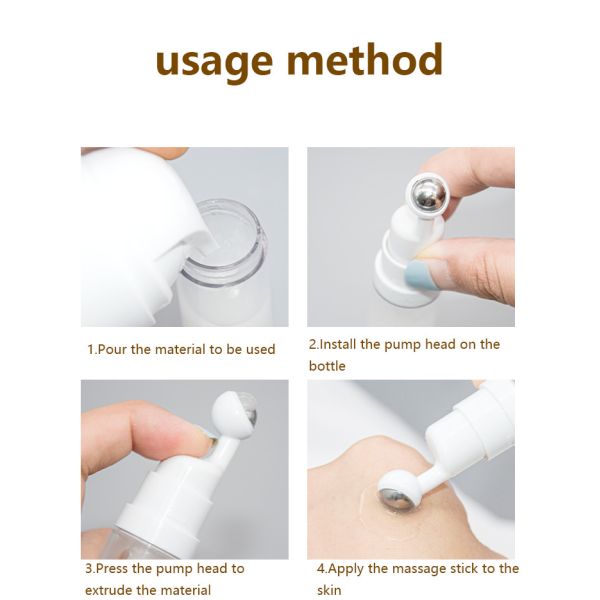 10ml 15ml PETG Roller Ball Massage Crème Pour Les Yeux Pompe Airless Bouteilles Tête De Pompe En Alliage De Zinc