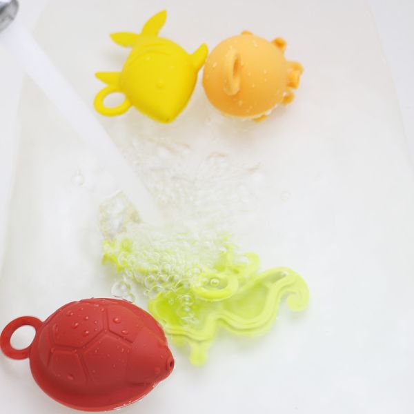 Jouets de bain flottants en silicone pour enfants, sans BPA, qualité alimentaire