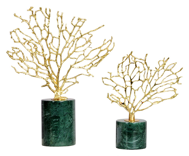 Marble Stand Brass Ornaments 415mm Home Decor Sculptures