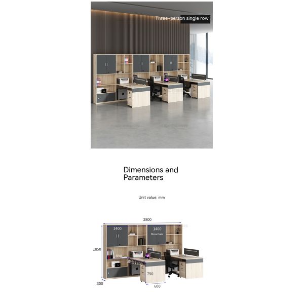 Cabinet de doble asiento pantalla estación de trabajo escritorio de computadora estilo moderno para sala de finanzas